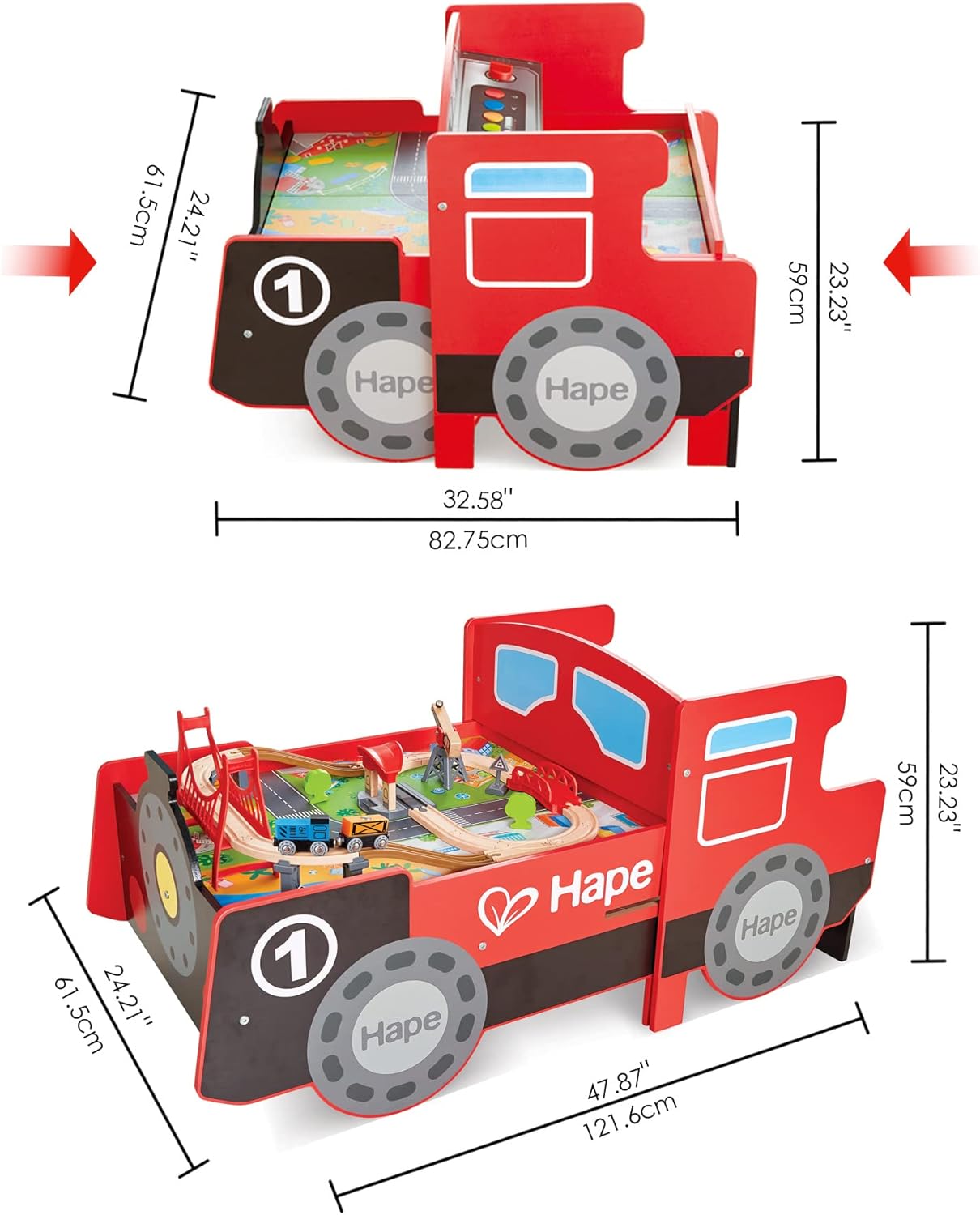 Hape Ride-on Engine Table With Railway Set