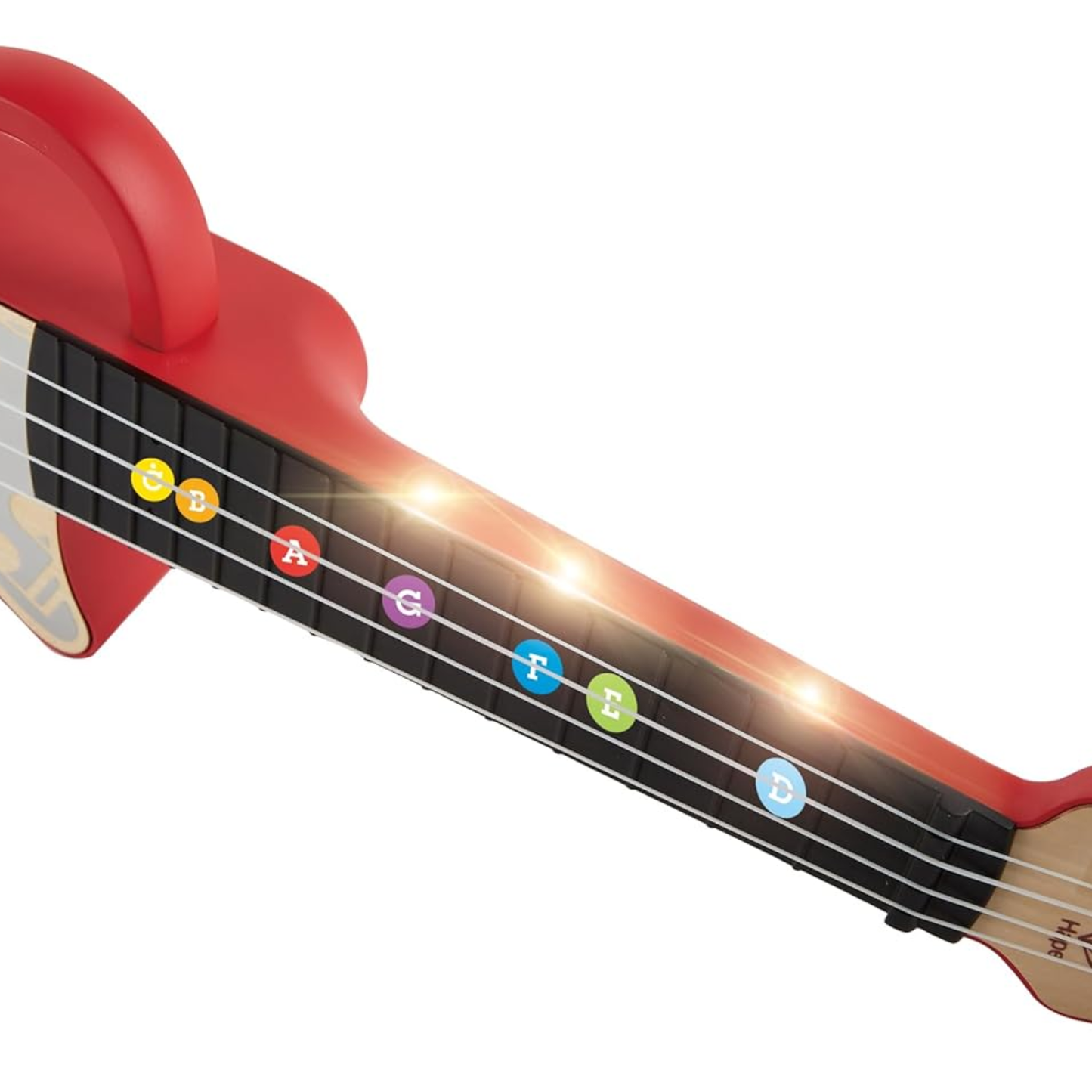 Hape Learn with Lights Ukulele-Red Electric with Tunable Strings & Guiding Lights
