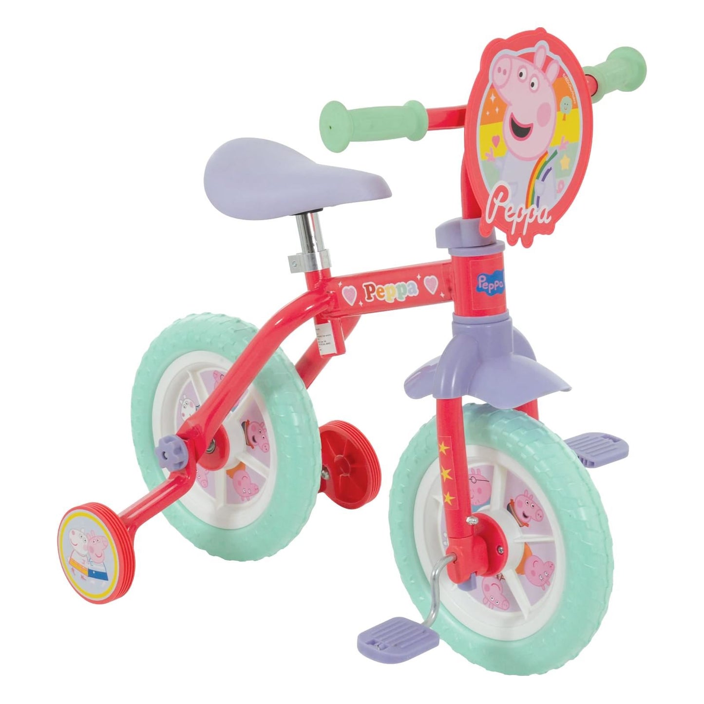 Peppa Pig My First 2-in-1 10" Balance Bike and Training Bike B GRADE