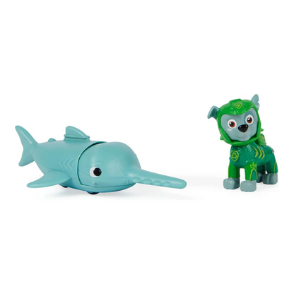 Paw Patrol, Aqua Pups Rocky and Sawfish Action Figures Set