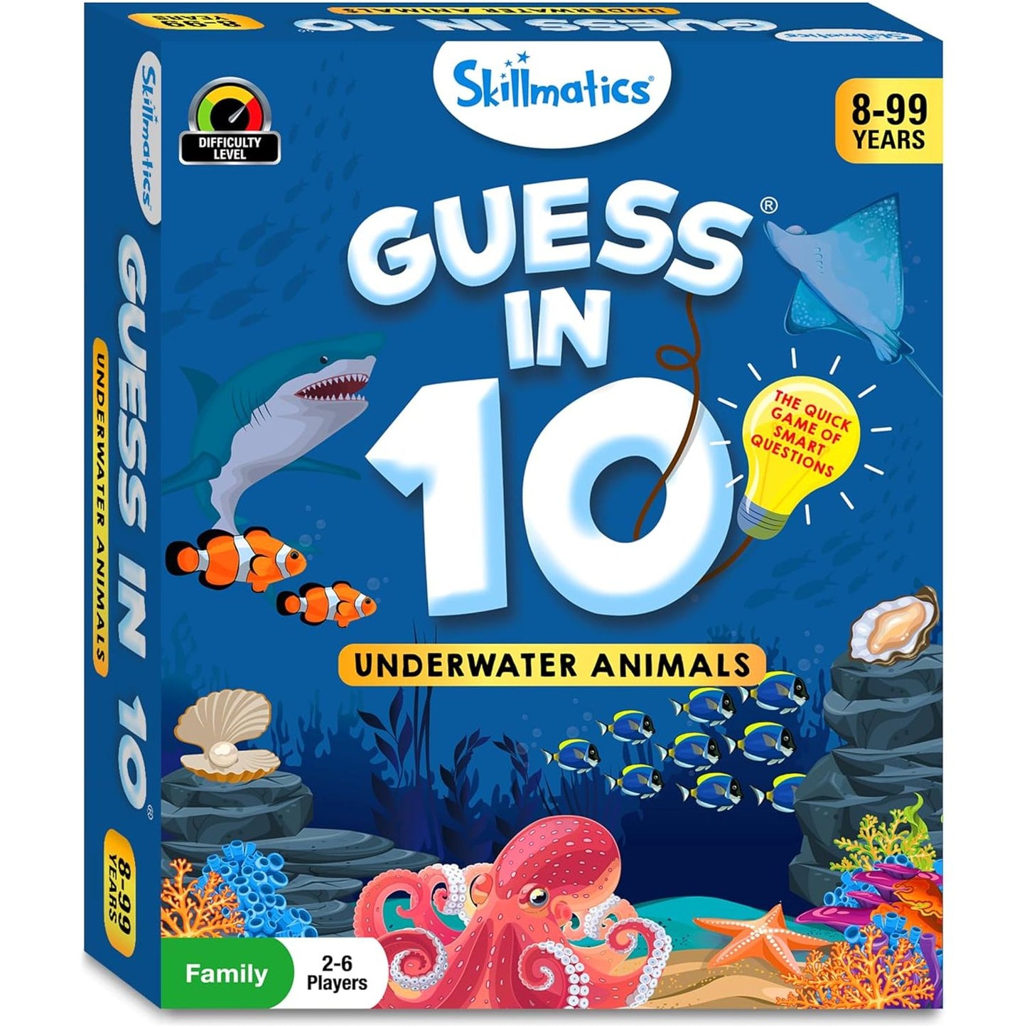 Skillmatics Guess in 10: Underwater Animals Trivia Card Game