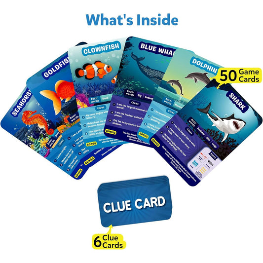 Skillmatics Guess in 10: Underwater Animals Trivia Card Game
