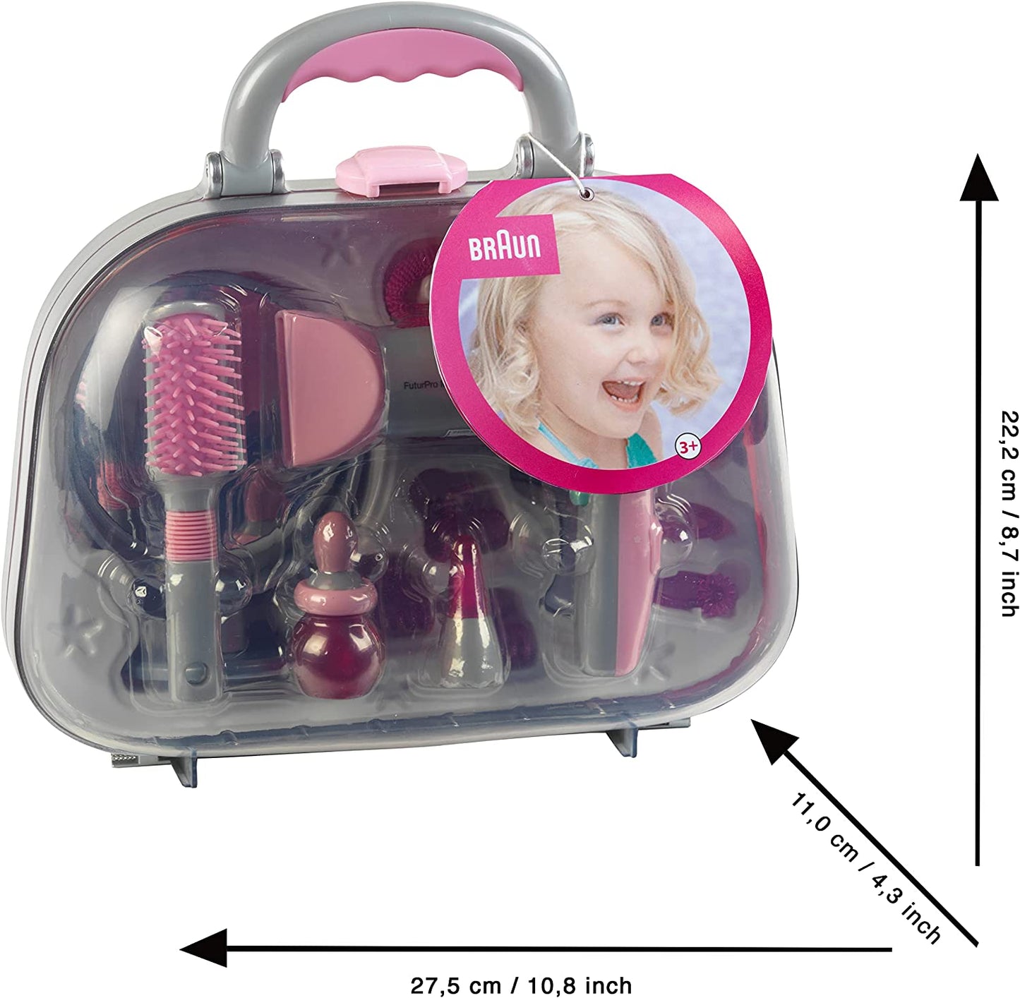 Toy Braun Hairstyling Case with Braun Hairdryer