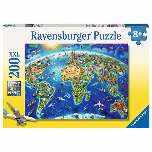 World Landmarks Map Jigsaw Puzzle 200pc XXL