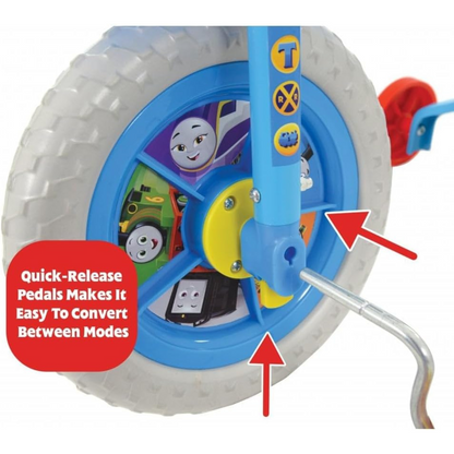 Thomas and Friends 2-in-1 10" Balance Bike and Training Bike