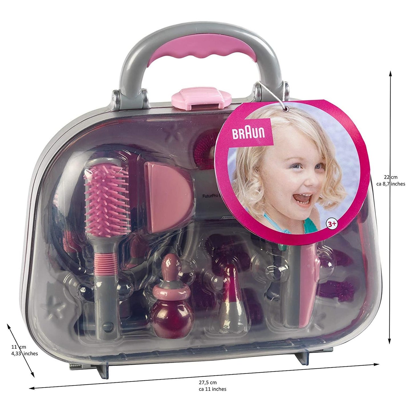 Toy Braun Hairstyling Case with Braun Hairdryer