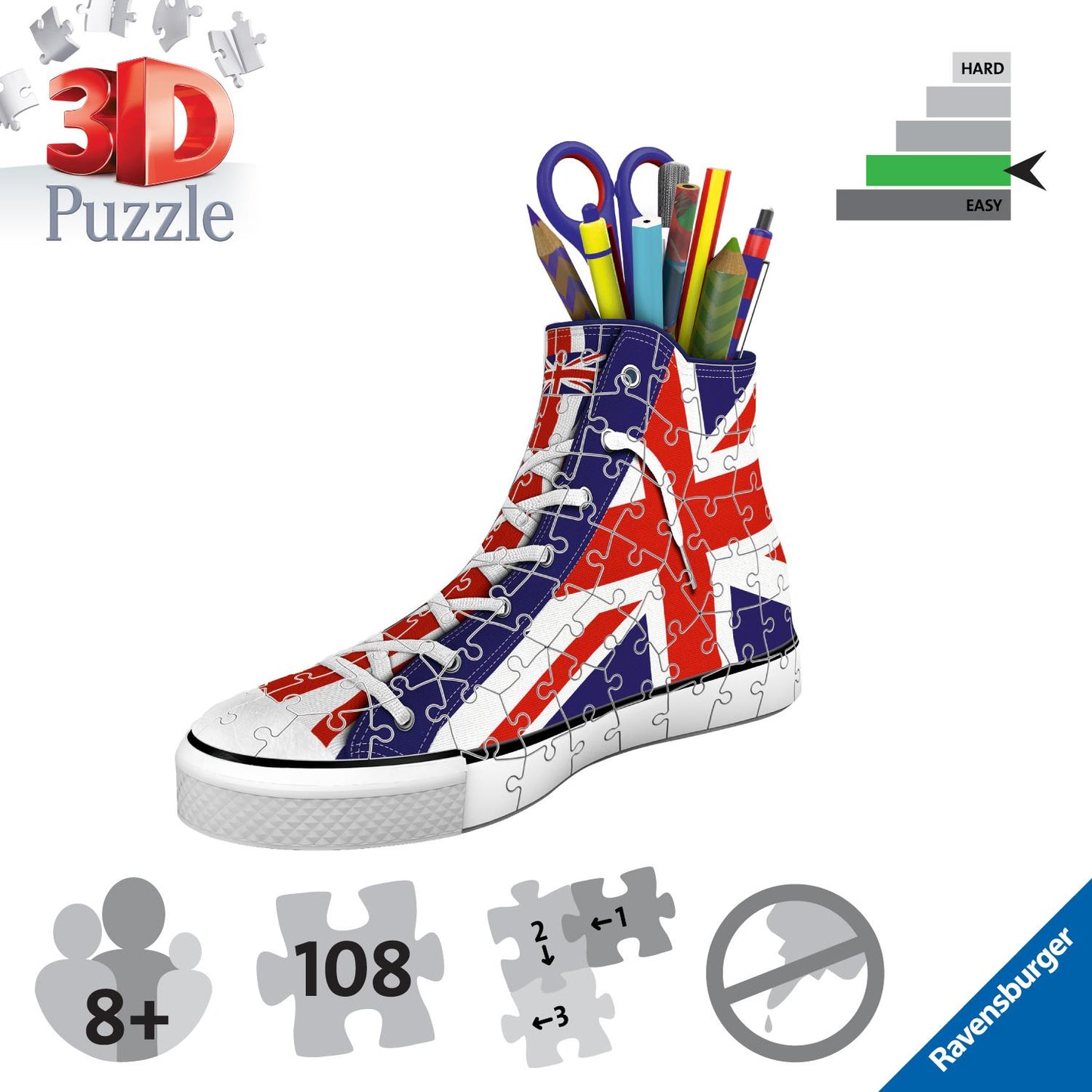 British Flag Trainer 3D Puzzle, 108pc
