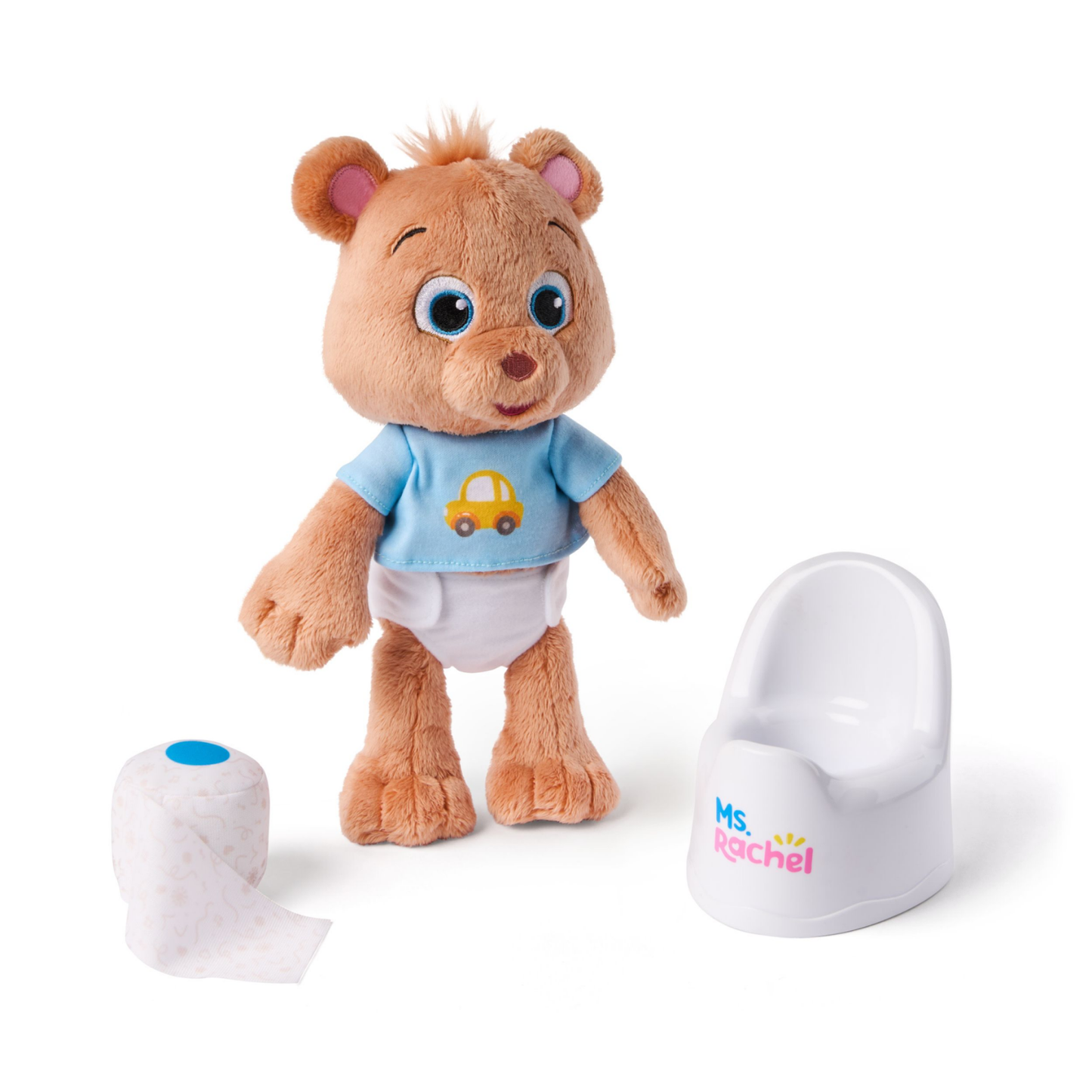 Ms. Rachel Official Potty Time with Bean, 11” Plush Teddy Bear with Play Toilet & Accessories