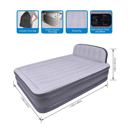 Deluxe Airbed with Headboard Built in Electric Pump