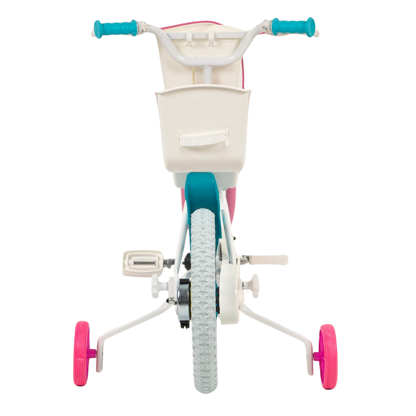 Toimsa Paw Patrol Skye and Everest, 14" Bicycle with Basket, Doll Seat and Training Wheel Stabilisers