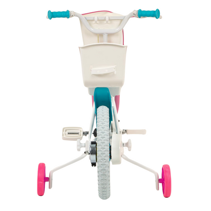 Toimsa Paw Patrol Skye and Everest, 14" Bicycle with Basket, Doll Seat and Training Wheel Stabilisers