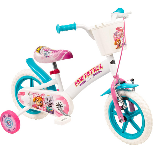 Toimsa Paw Patrol 12 inch Bicycle with Stabilisers and Basket Skye and Everest