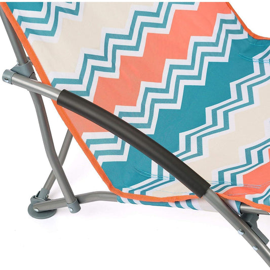 Yello Low Beach Chair Zigzag Pattern