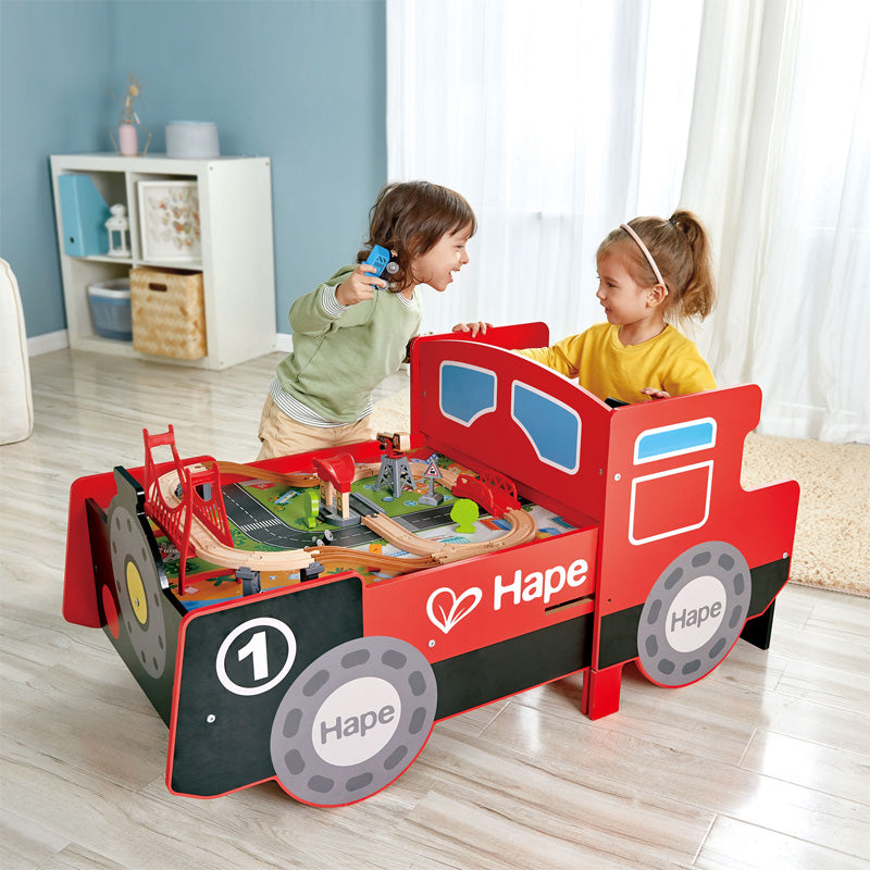 Hape Ride-on Engine Table With Railway Set