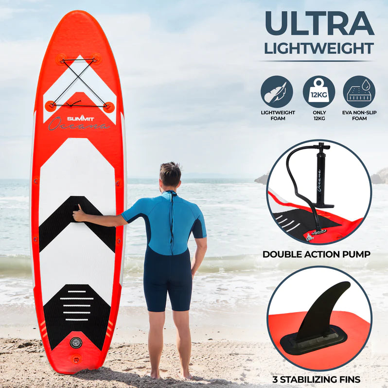 Summit Oceana 10ft Paddleboard SUP Red Kit