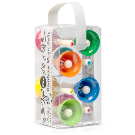 8 Rainbow Music Bells Musical Pre School Hand Bells Jingle Kids Toy