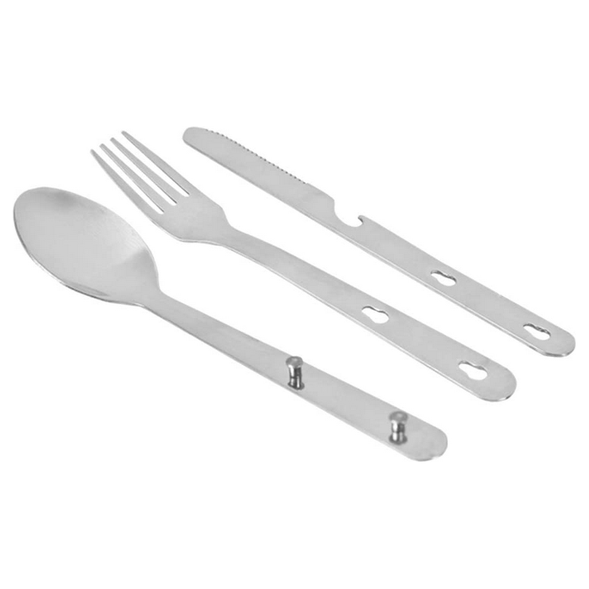 Milestone Camping Utensil Fork Knife Spoon Bottle Opener Cutlery Set