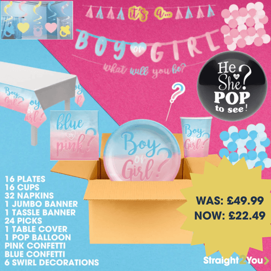 The Big Reveal! Baby Shower and Gender Reveal Complete Party in a Box