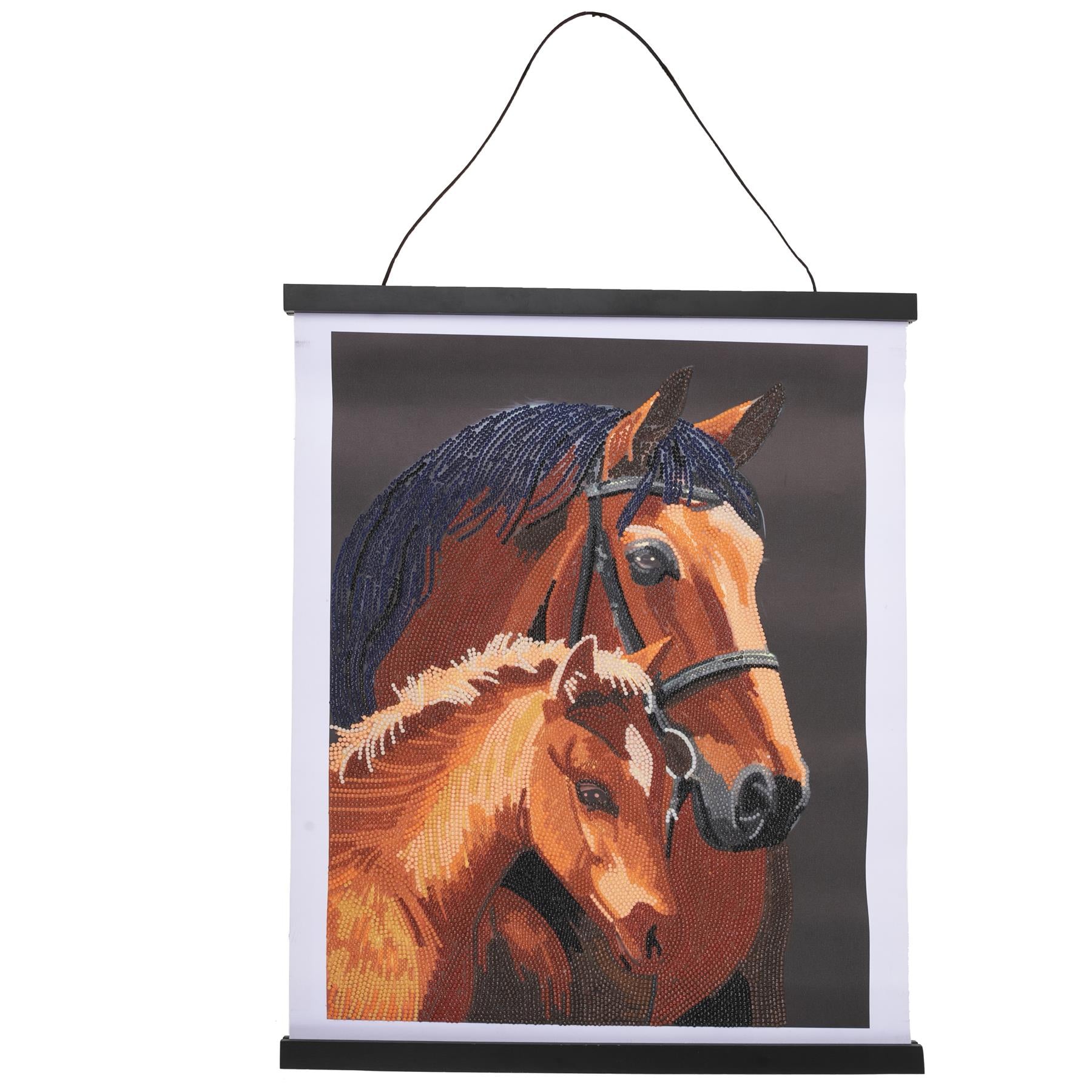 Chestnut Mares 35x45cm Crystal Art Scroll