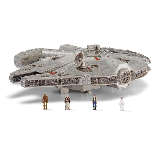 Star Wars Micro Galaxy Squadron Millennium Falcon - 9-Inch Assault Class Vehicle with Four 1-Inch Micro Figure Accessories