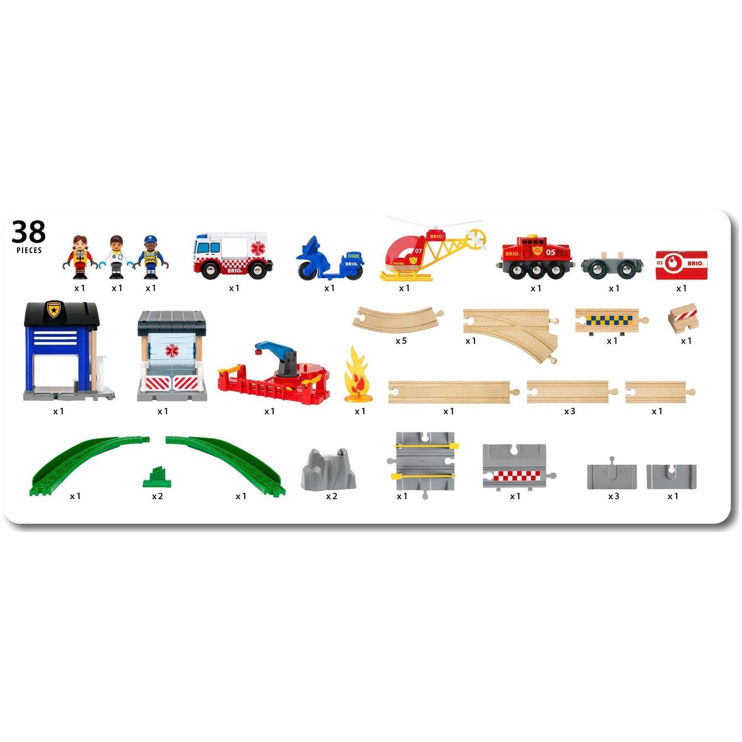 Brio Wooden Rescue Team Train Set