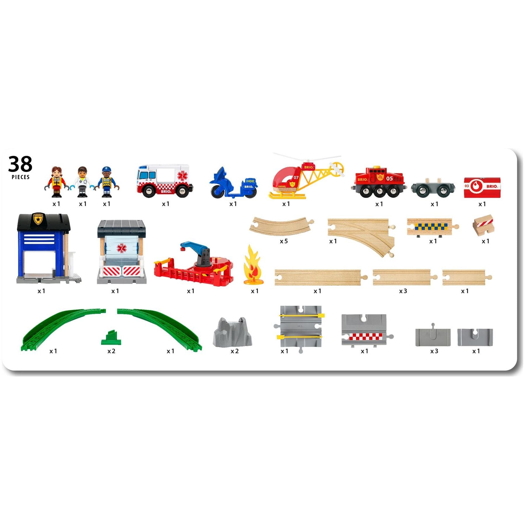 Brio Wooden Rescue Team Train Set
