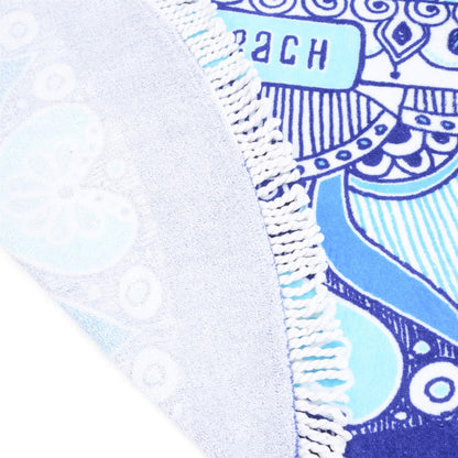 Volkswagen Peace & Love Beach Towel Round White Fringed