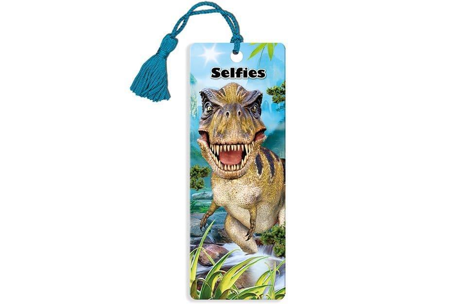 Lenticular Super 3D Selfie T-REX Dinosaur Bookmark Kids Adults Novelty Gift