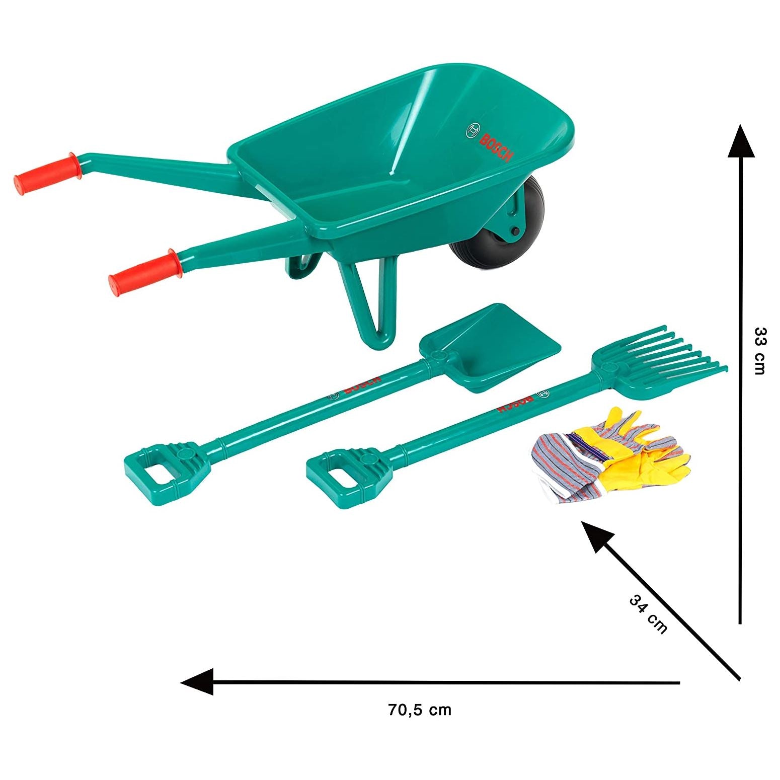 Childrens Bosch Gardener Set with Wheelbarrow 4pcs