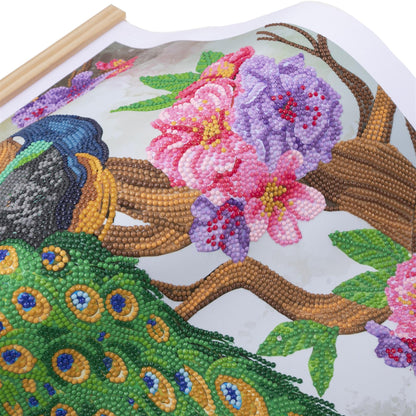 Peacock Peony 35x45cm Crystal Art Scroll