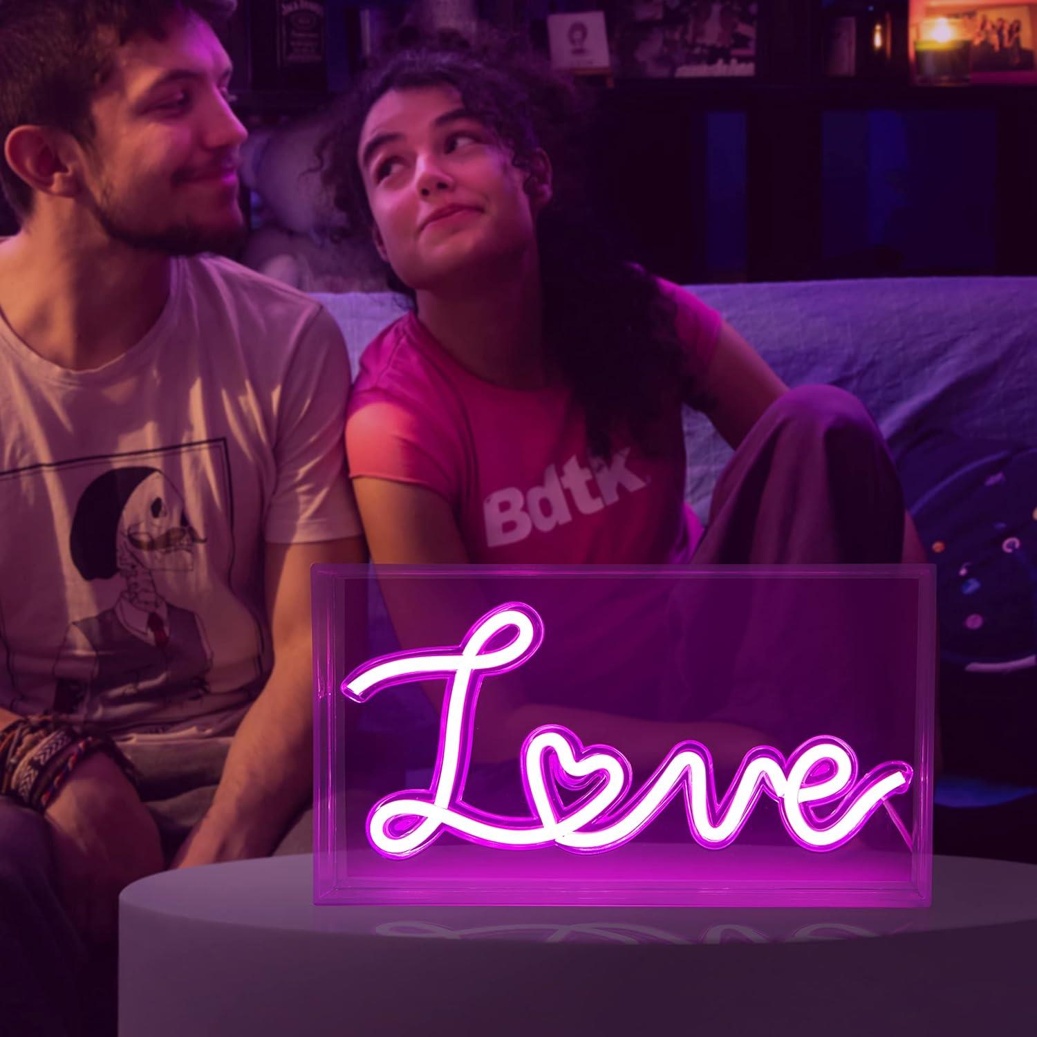 Love Acrylic Box Neon Light