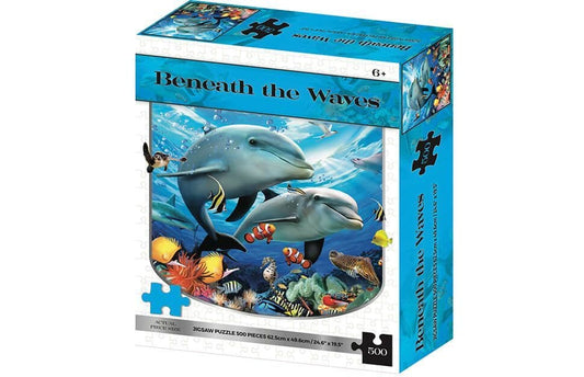 Beneath The Waves Dolphins Kids Adults Jigsaw Puzzle