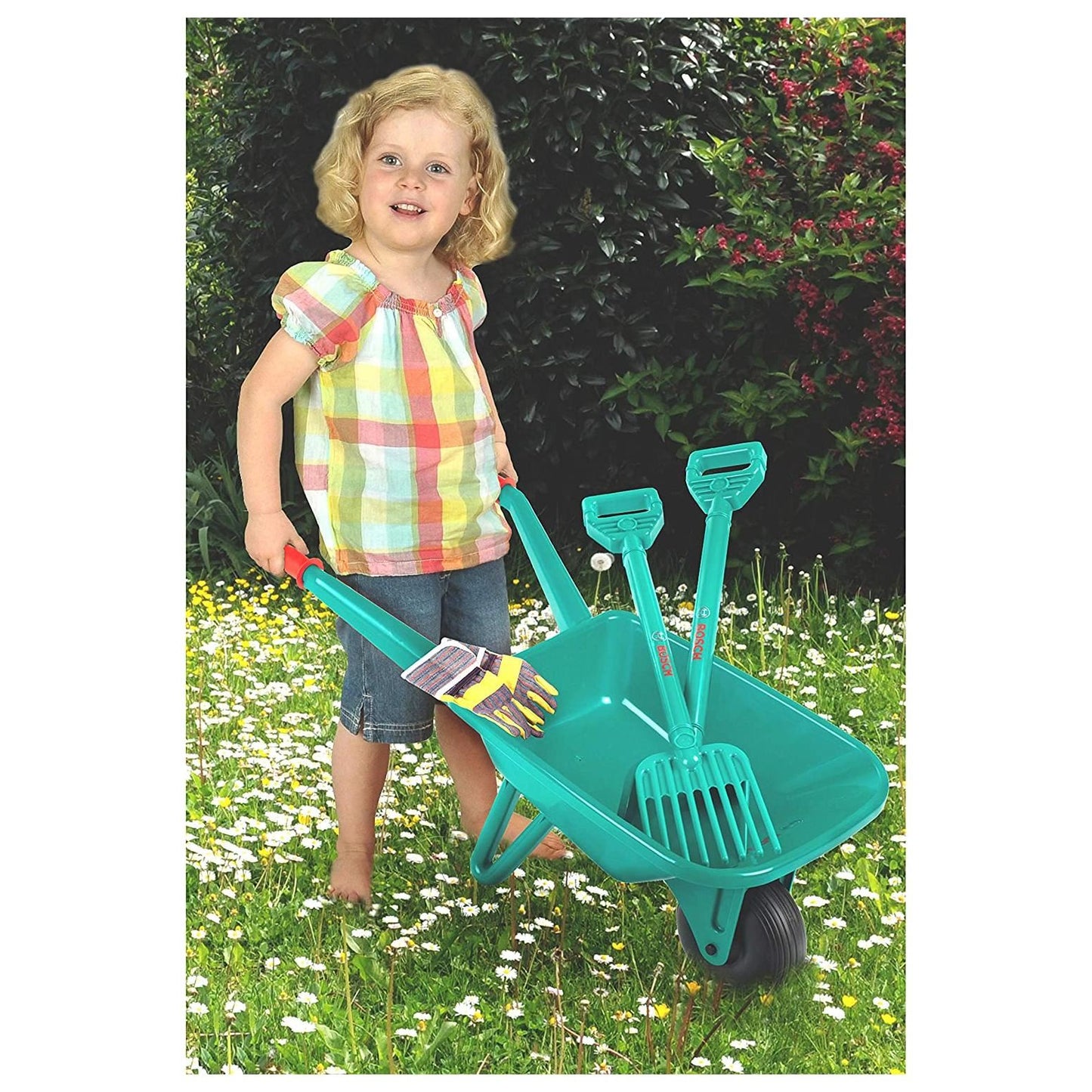 Childrens Bosch Gardener Set with Wheelbarrow 4pcs