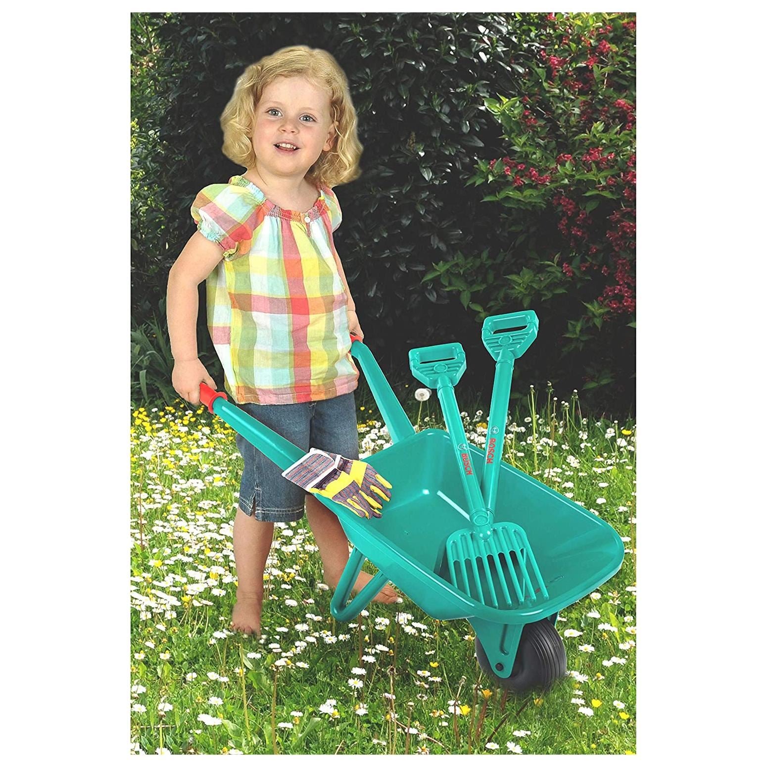 Childrens Bosch Gardener Set with Wheelbarrow 4pcs