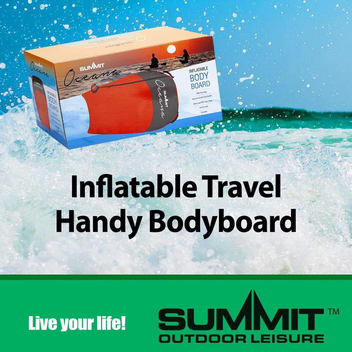 Summit Oceana Single Inflatable Bodyboard Red