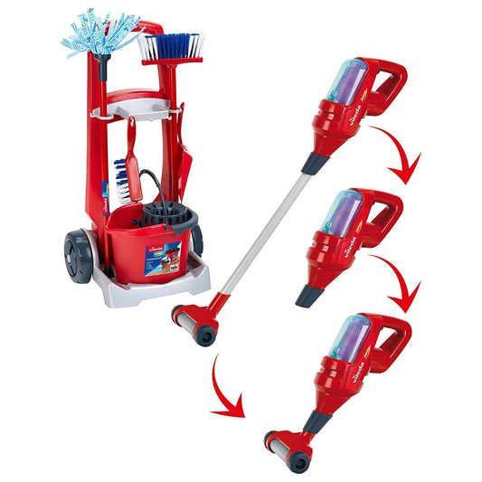 Kids Toy Vileda Cleaning Trolley with upright Vacuum Cleaner