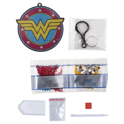 DC Wonder Woman Crystal Art Backpack Charm Kit