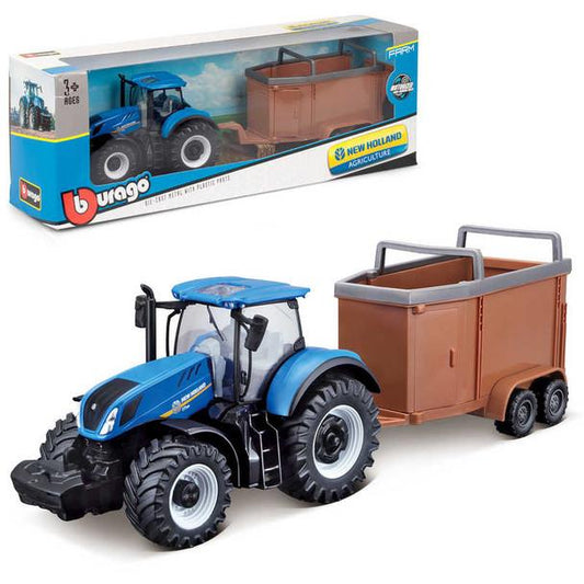 New Holland Tractor with Horse Box T7.315 10cm