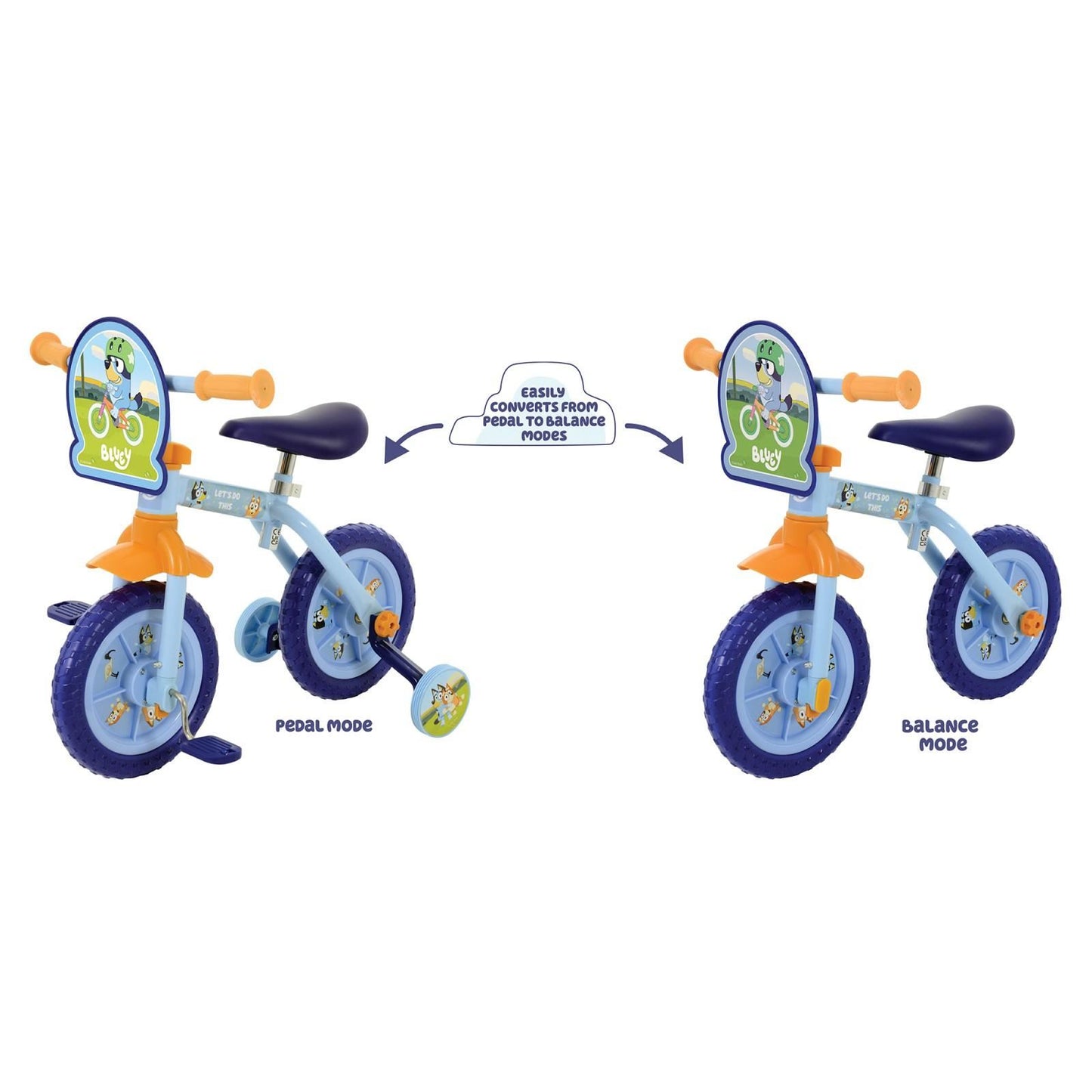 Bluey 2-in-1 10" Balance Bike and Training Bike