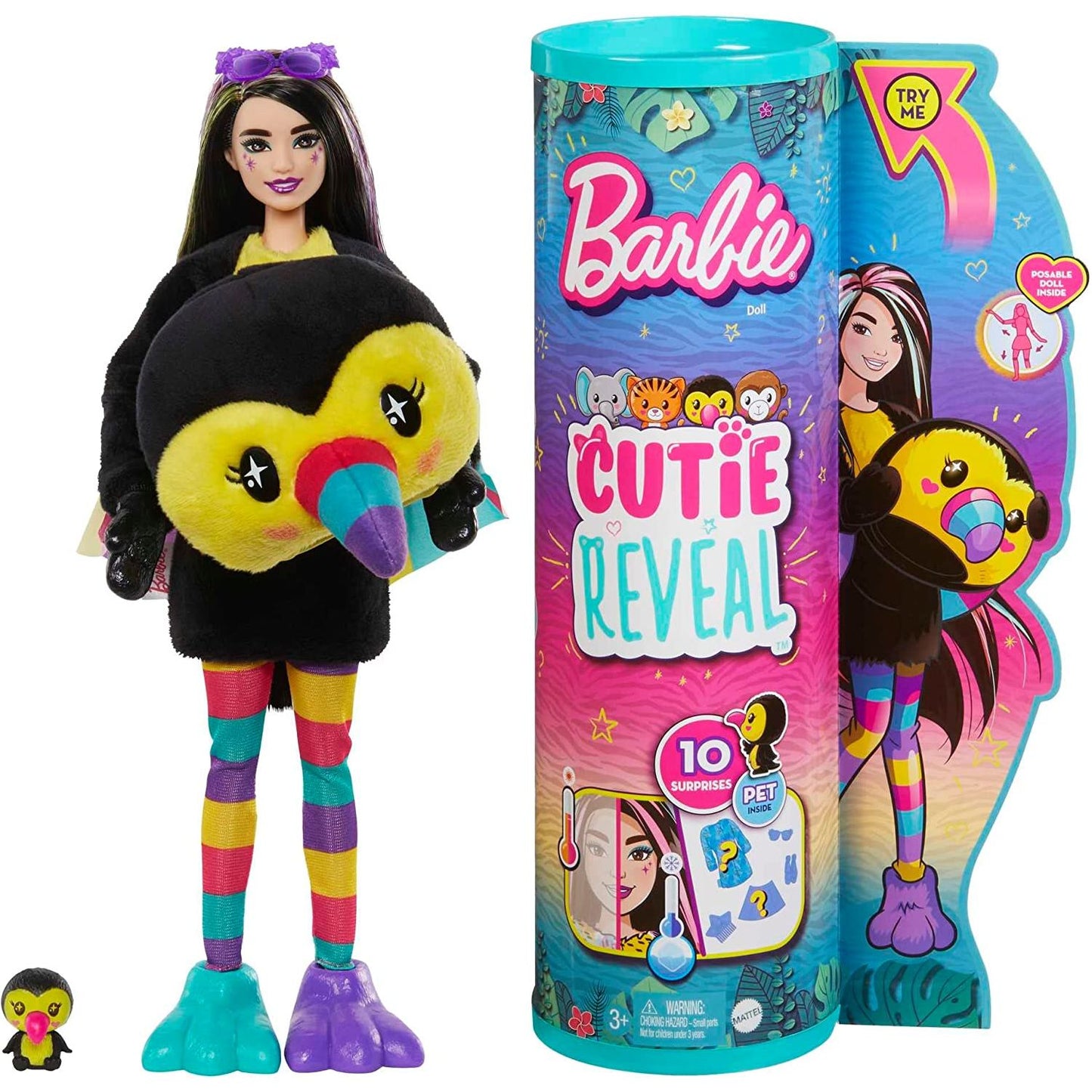 Barbie Dolls and Accessories, Cutie Reveal Doll with Tiger Plush Costume & 10 Surprises Including Color Change, Jungle Series, Cutie Reveal Doll with Monkey Plush Costume, Barbie Dolls and Accessories, Cutie Reveal Doll with Toucan Plush Costume & 10 Surprises Including Color Change, Jungle Series, official licensed barbie toy, barbie's iconic home, make your own, barbie doll, spencer doll, chelsey doll, barbie, skipper, barbie beach, barbie beach house, barbie beach house, barbie beach bungalow, barbie bea