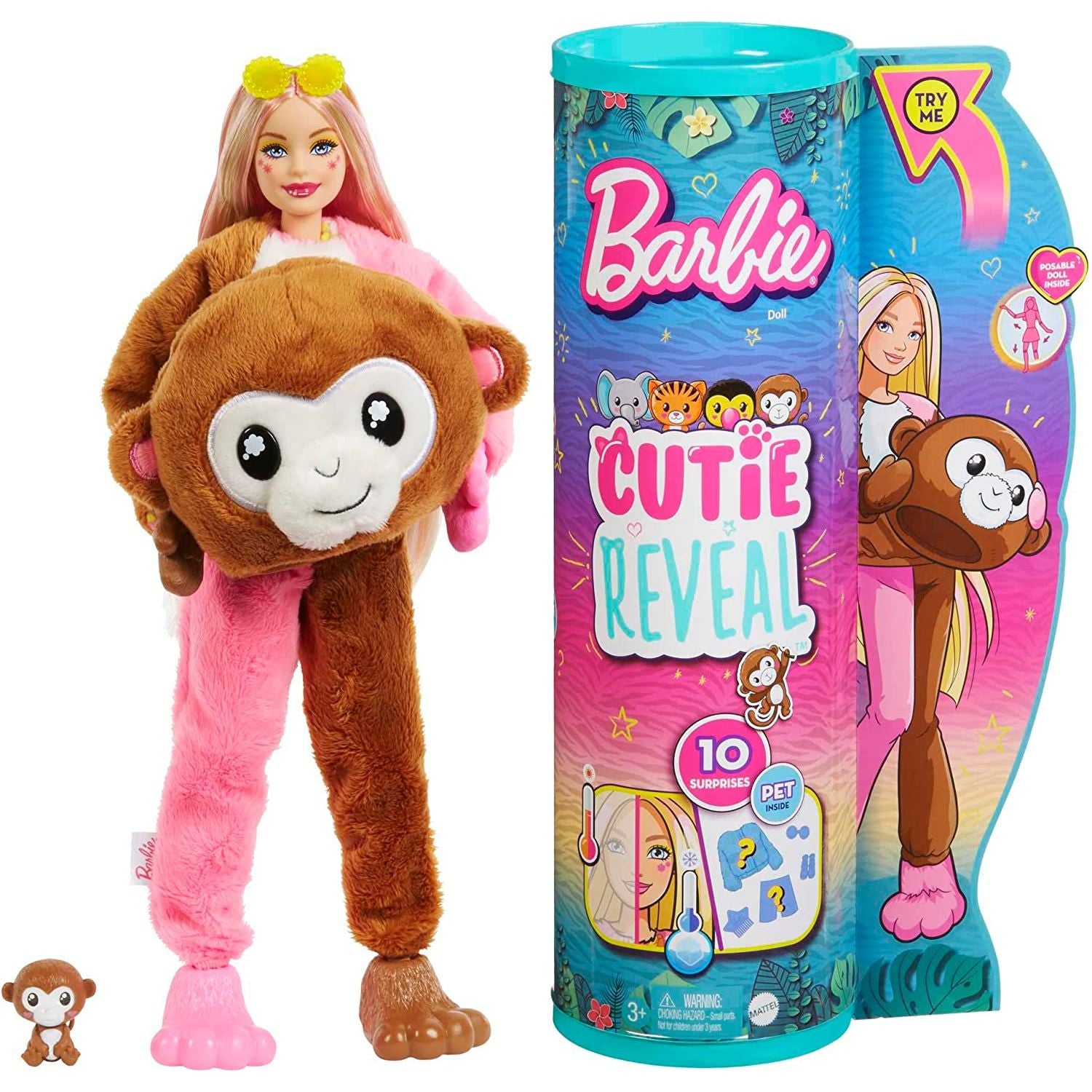 Barbie Dolls and Accessories, Cutie Reveal Doll with Tiger Plush Costume & 10 Surprises Including Color Change, Jungle Series, Cutie Reveal Doll with Monkey Plush Costume, Barbie Dolls and Accessories, Cutie Reveal Doll with Toucan Plush Costume & 10 Surprises Including Color Change, Jungle Series, official licensed barbie toy, barbie's iconic home, make your own, barbie doll, spencer doll, chelsey doll, barbie, skipper, barbie beach, barbie beach house, barbie beach house, barbie beach bungalow, barbie bea