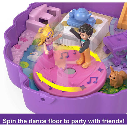 Polly Pocket Mini Toys, Something Sweet Cupcake Compact Playset with 2 Micro Dolls and 13 Accessories, Pocket World Travel Toys with Surprise Reveals