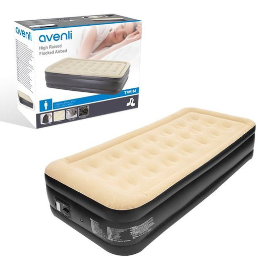 High Raised Twin Airbed + Built in Pump