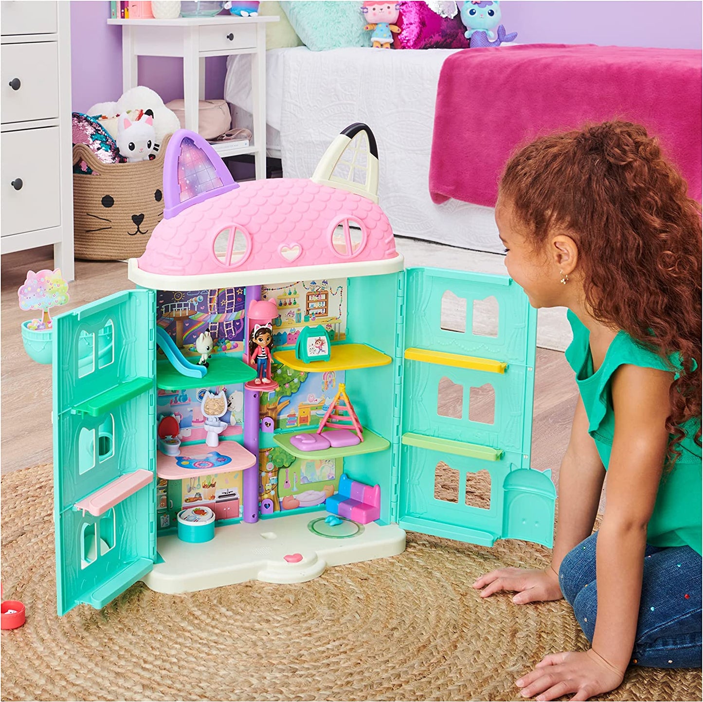 Gabby’s Purrfect Dollhouse, Gabby, Pandy Paws, MerCat, Cakey Cat, Kitty Fairy, CatRat and Baby Box Cat, Gabby's Dollhouse, Dollhouse Delivery
