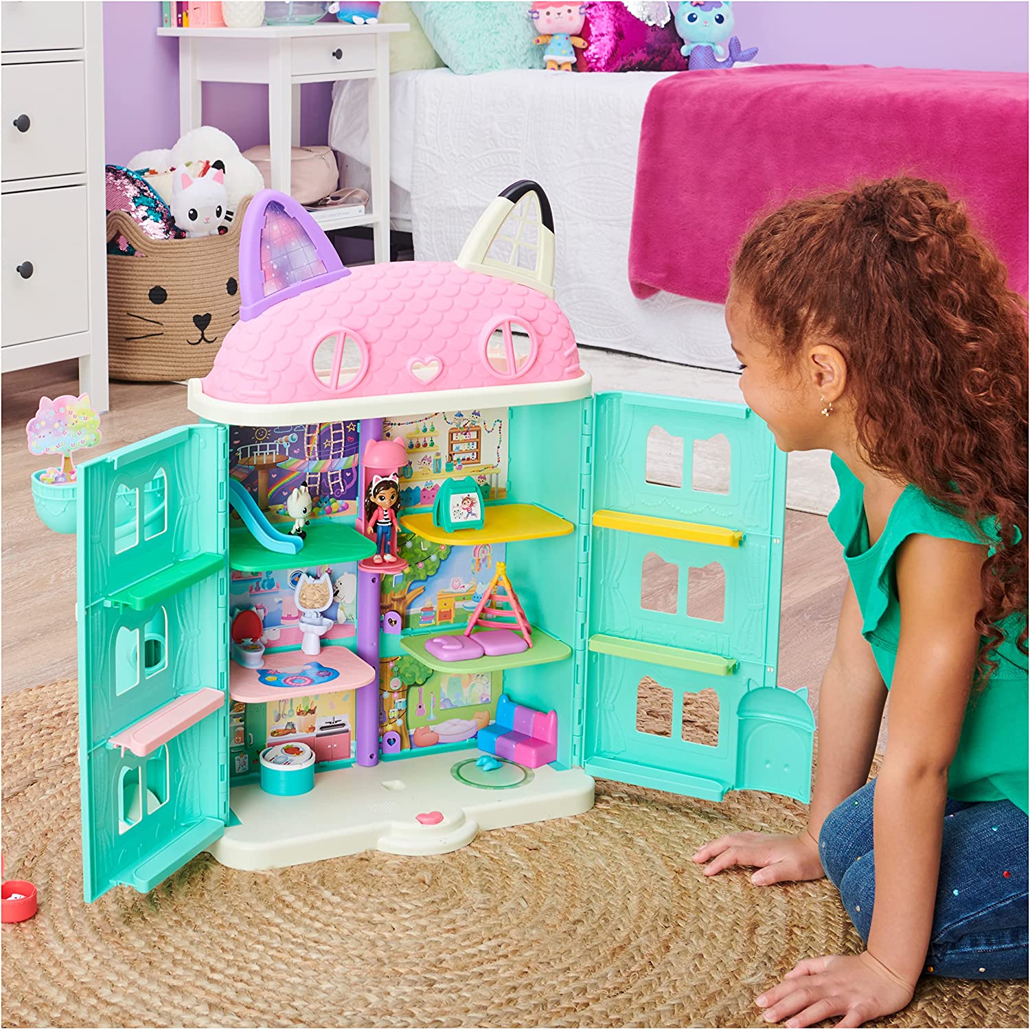 Gabby’s Purrfect Dollhouse, Gabby, Pandy Paws, MerCat, Cakey Cat, Kitty Fairy, CatRat and Baby Box Cat, Gabby's Dollhouse, Dollhouse Delivery