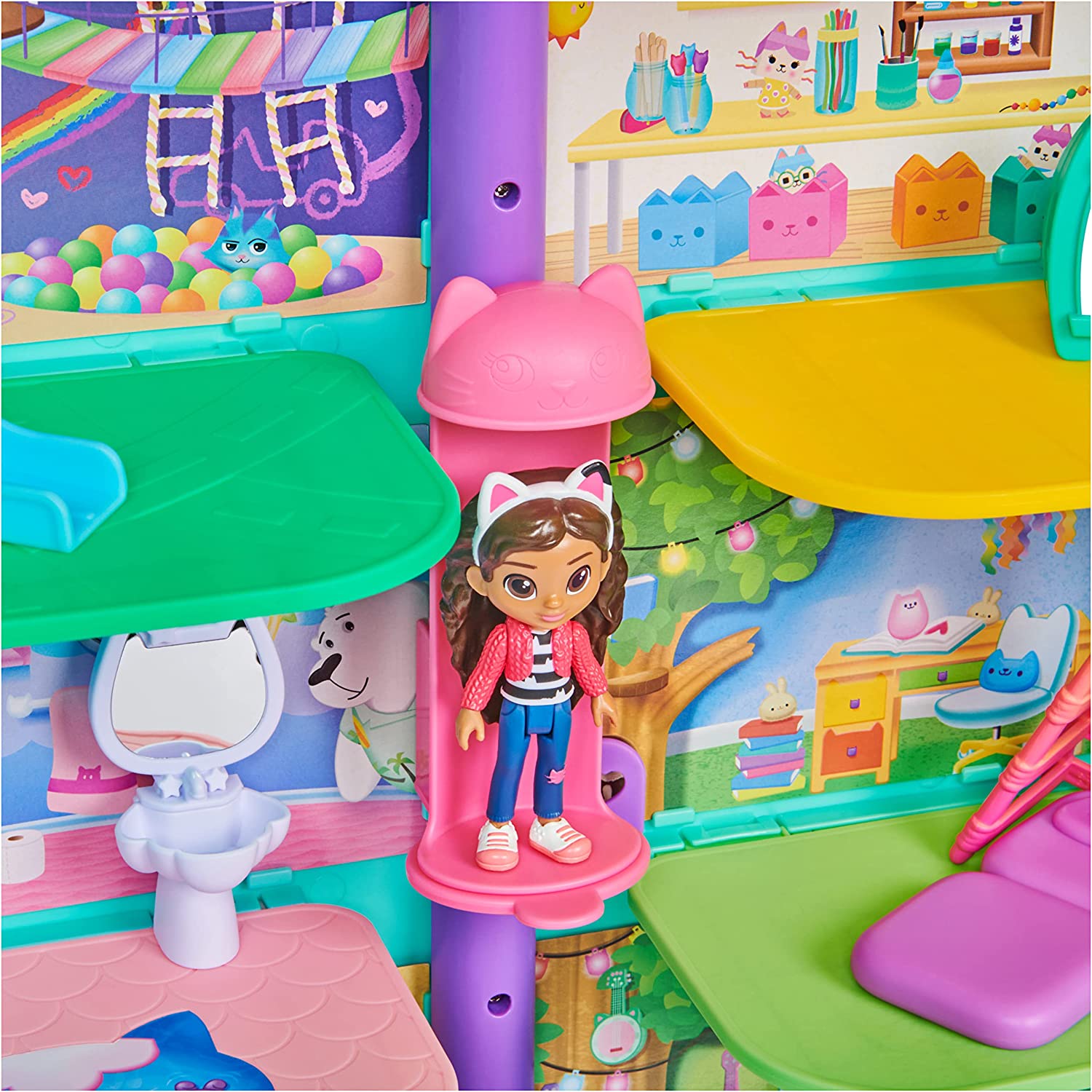 Gabby’s Purrfect Dollhouse, Gabby, Pandy Paws, MerCat, Cakey Cat, Kitty Fairy, CatRat and Baby Box Cat, Gabby's Dollhouse, Dollhouse Delivery