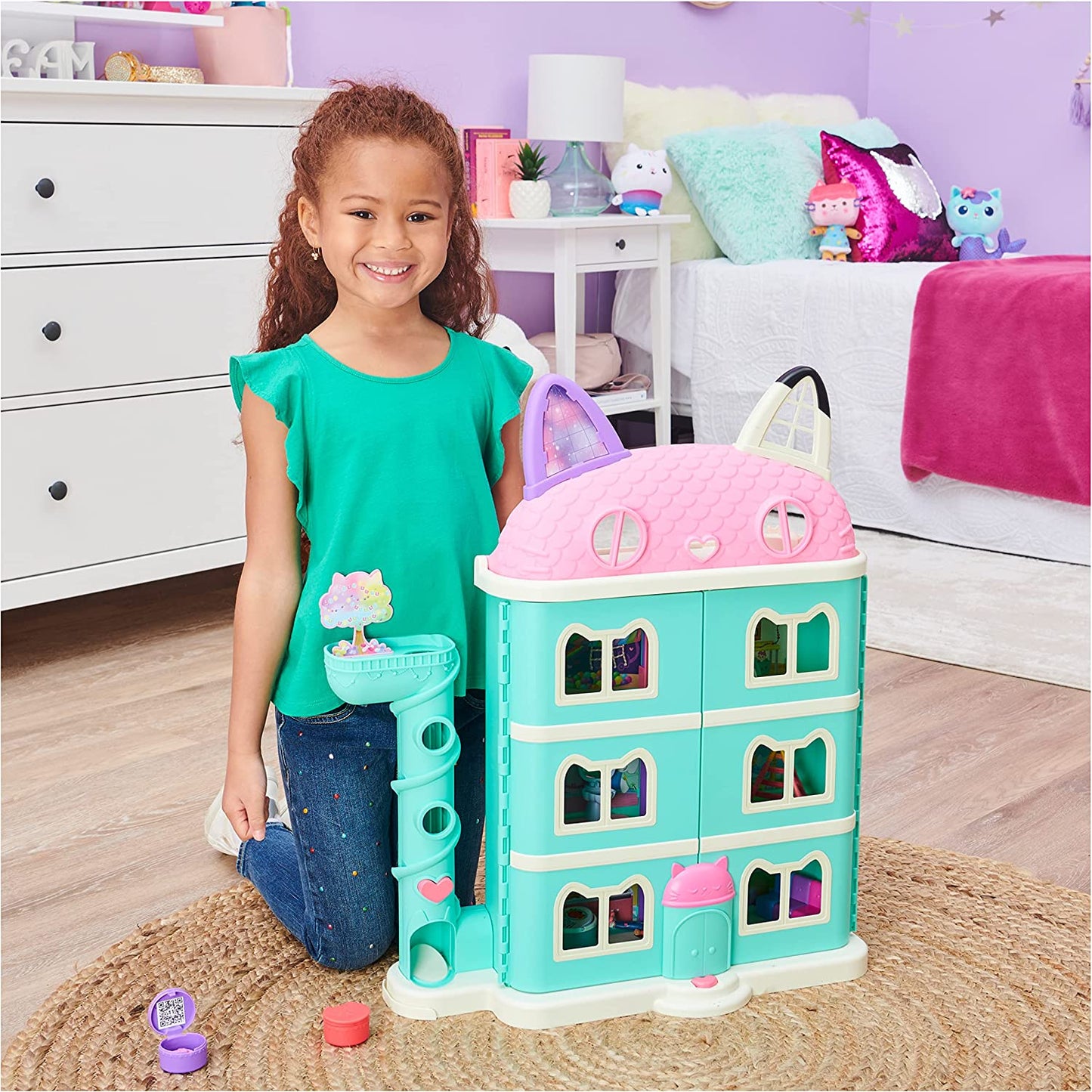Gabby’s Purrfect Dollhouse, Gabby, Pandy Paws, MerCat, Cakey Cat, Kitty Fairy, CatRat and Baby Box Cat, Gabby's Dollhouse, Dollhouse Delivery