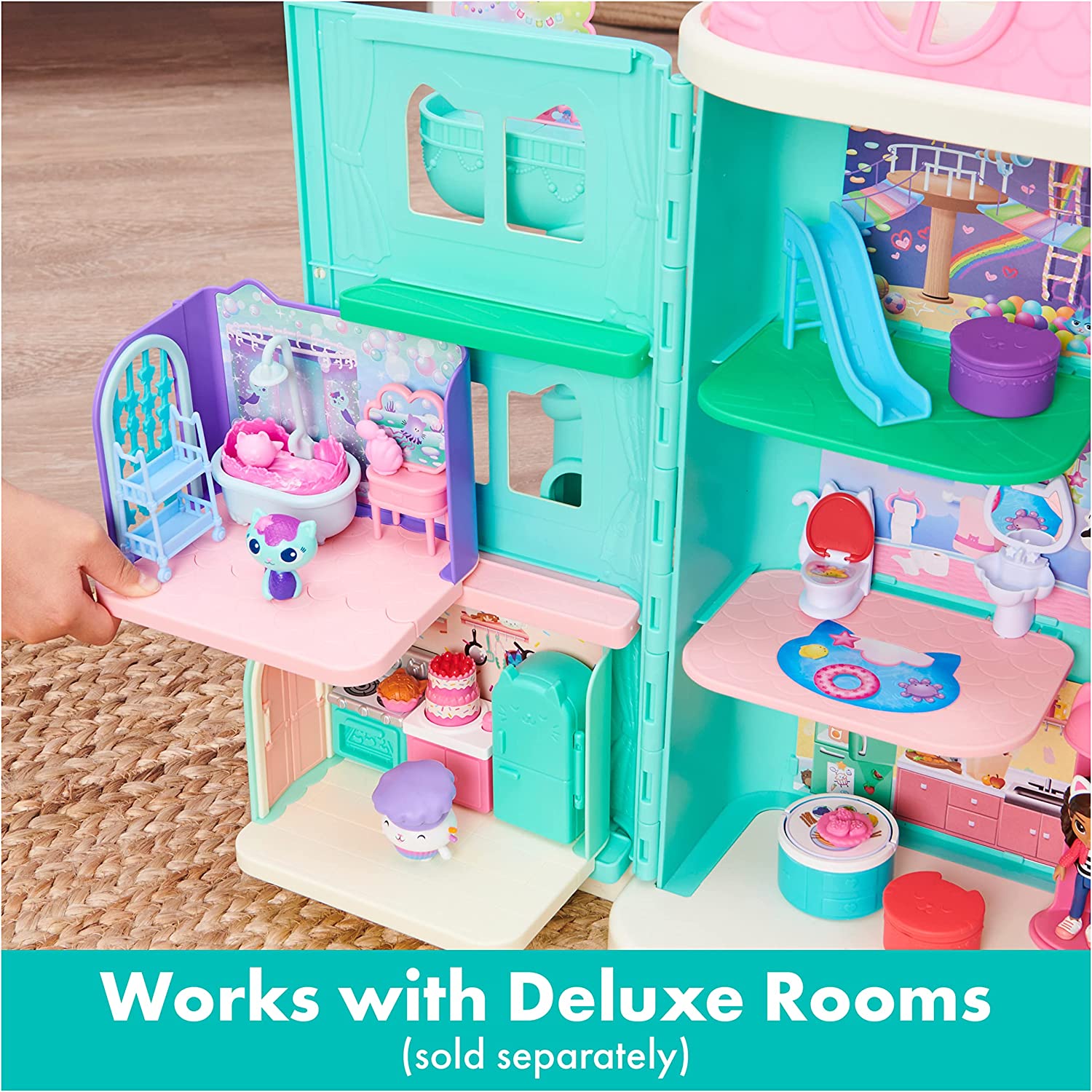 Gabby’s Purrfect Dollhouse, Gabby, Pandy Paws, MerCat, Cakey Cat, Kitty Fairy, CatRat and Baby Box Cat, Gabby's Dollhouse, Dollhouse Delivery