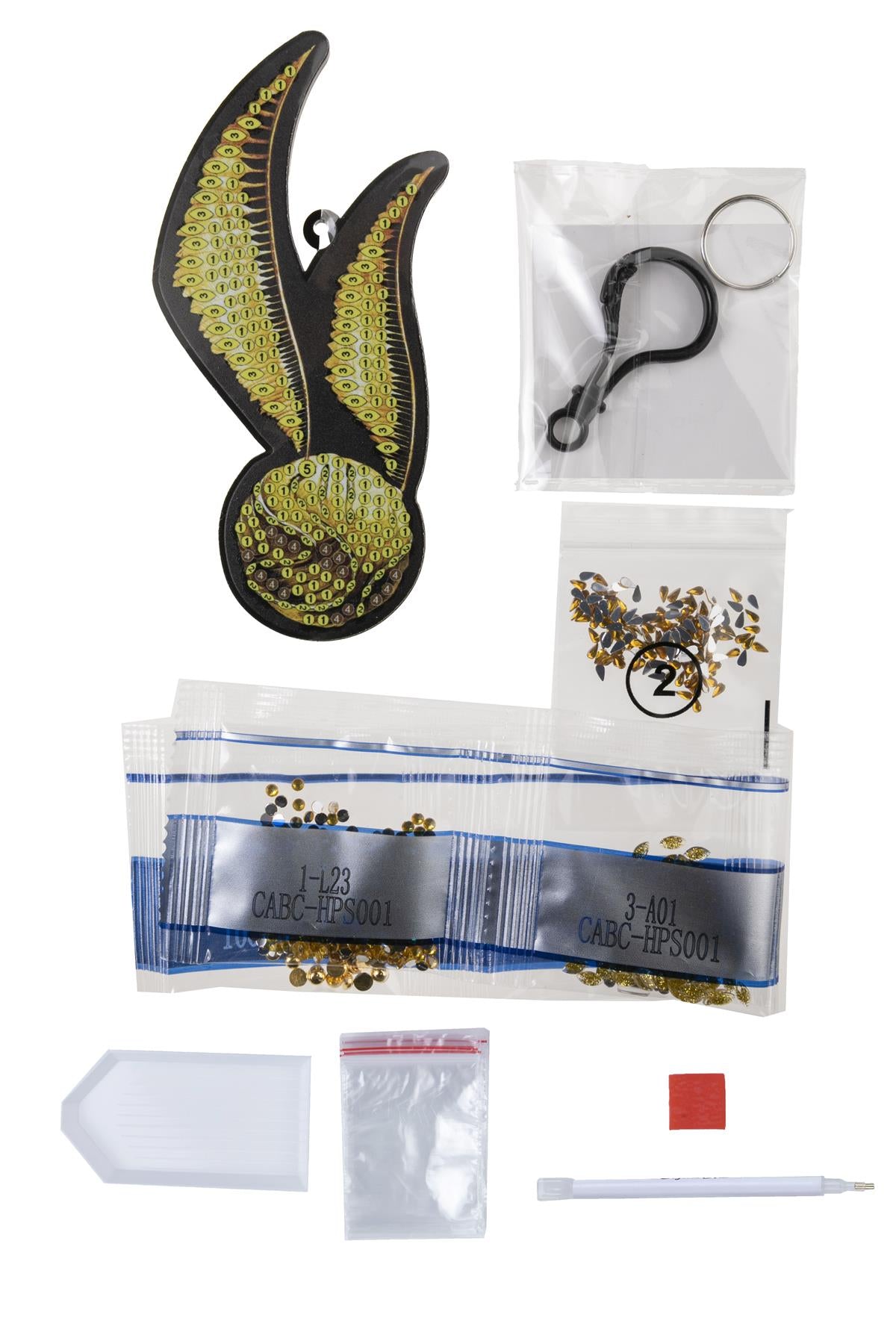 Harry Potter Golden Snitch Crystal Art Backpack Charm Kit