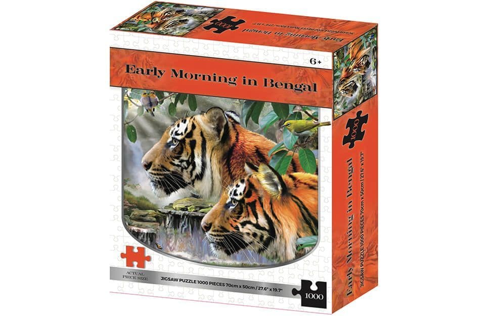 Early Morning In Bengal Wild Tigers 1000 Pieces Jigsaw Puzzle UK